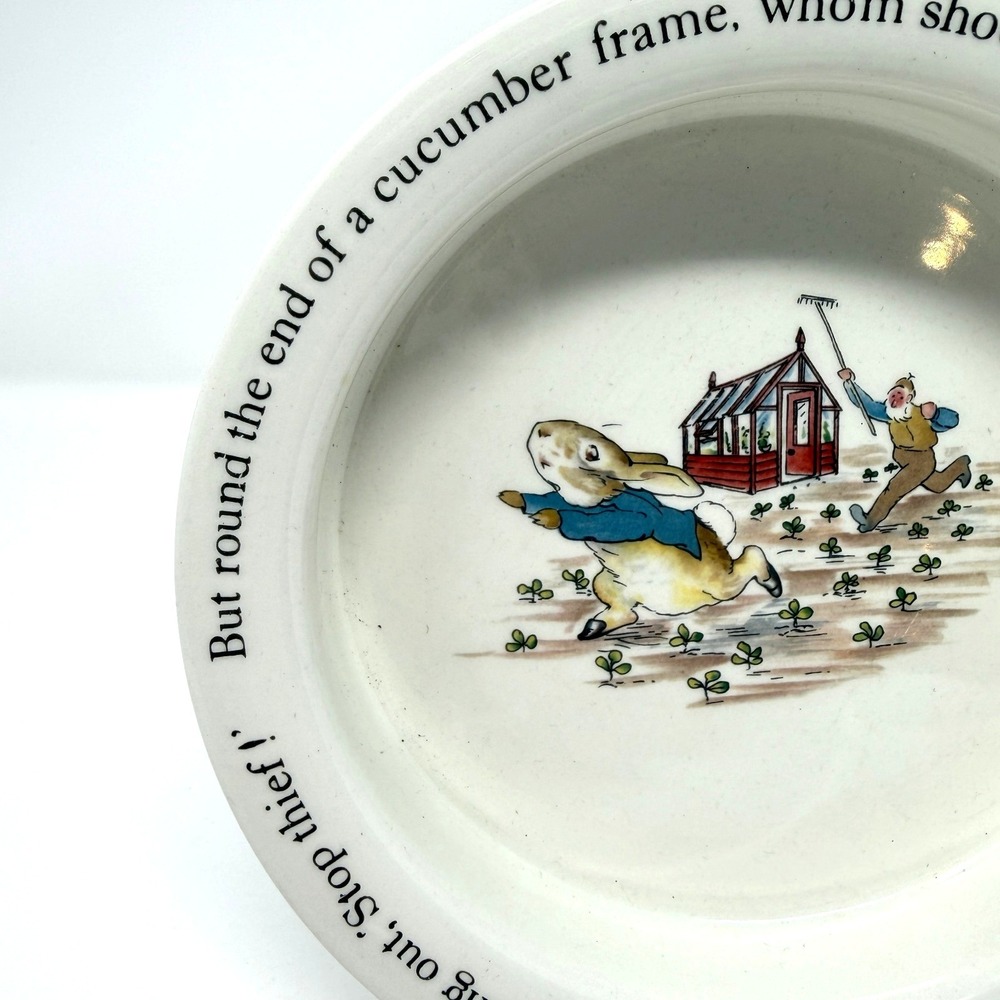 Wedgwood Peter Rabbit Child Bowl Plate Stop Thief Beatrix Potter - Picture 2 of 8